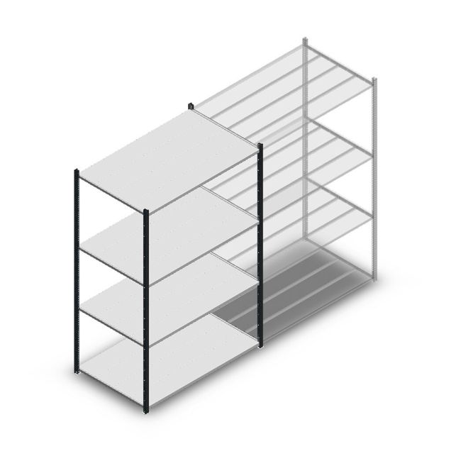 Legbordstelling Medium Duty 2000x1300x800mm (hxbxd) 4 niveaus antraciet beginsectie
