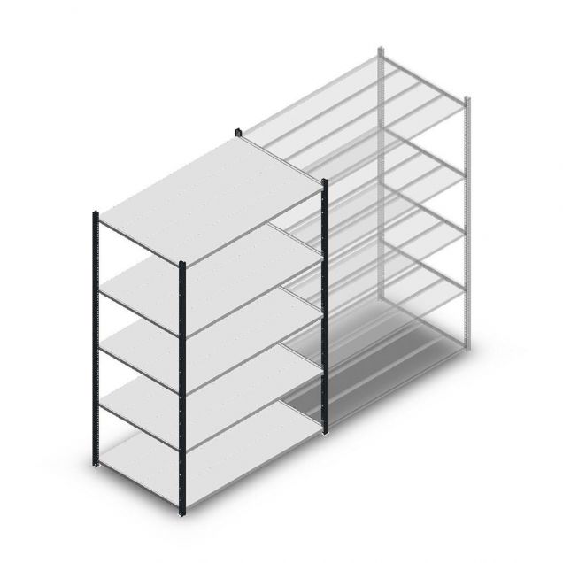 Legbordstelling Medium Duty 2000x1300x800mm (hxbxd) 5 niveaus antraciet beginsectie
