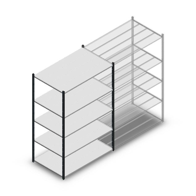 Legbordstelling Medium Duty 2000x1300x800mm (hxbxd) 5 niveaus antraciet beginsectie