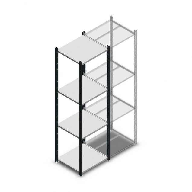 Legbordstelling Medium Duty 2000x550x500mm (hxbxd) 4 niveaus antraciet beginsectie