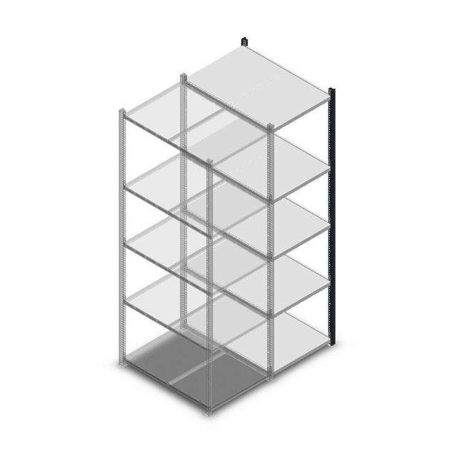 Legbordstelling Medium Duty 2000x550x800mm (hxbxd) 5 niveaus antraciet aanbouwsectie