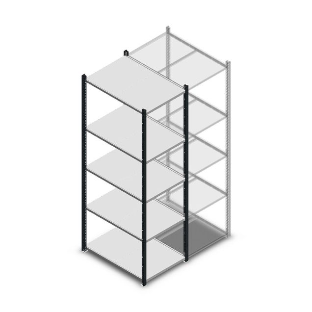 Legbordstelling Medium Duty 2000x550x800mm (hxbxd) 5 niveaus antraciet beginsectie