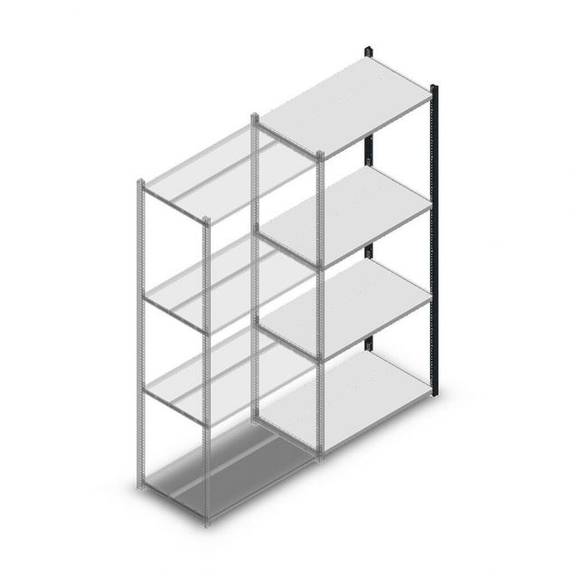 Legbordstelling Medium Duty 2000x850x500mm (hxbxd) 4 niveaus antraciet aanbouwsectie