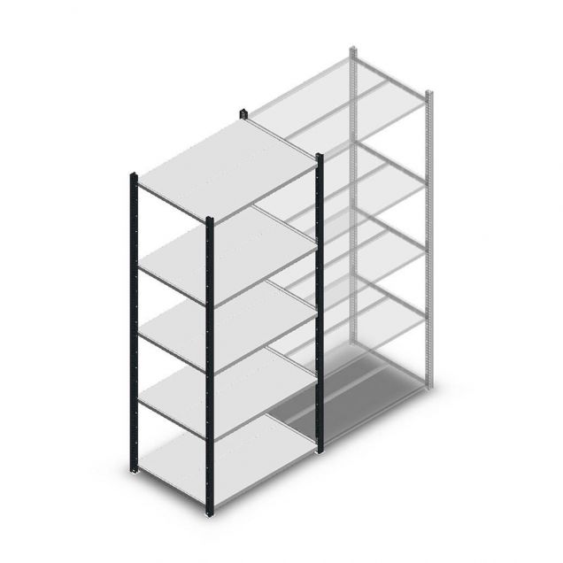 Legbordstelling Medium Duty 2000x850x600mm (hxbxd) 5 niveaus antraciet beginsectie
