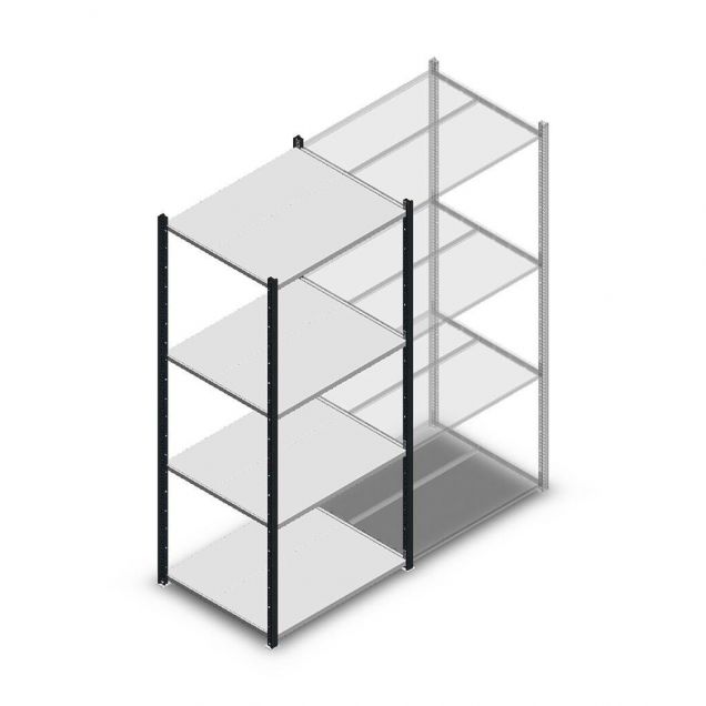 Legbordstelling Medium Duty 2000x850x700mm (hxbxd) 4 niveaus antraciet beginsectie