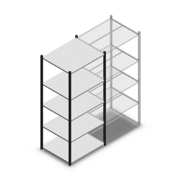 Legbordstelling Medium Duty 2000x850x700mm (hxbxd) 5 niveaus antraciet beginsectie