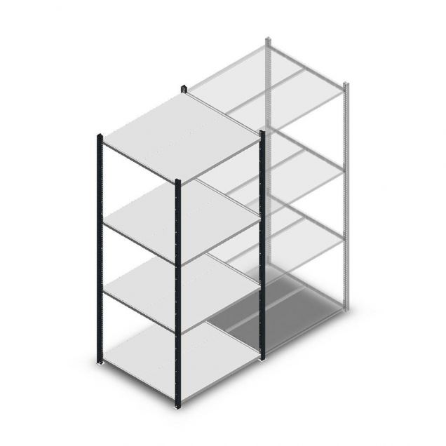 Legbordstelling Medium Duty 2000x850x800mm (hxbxd) 4 niveaus antraciet beginsectie