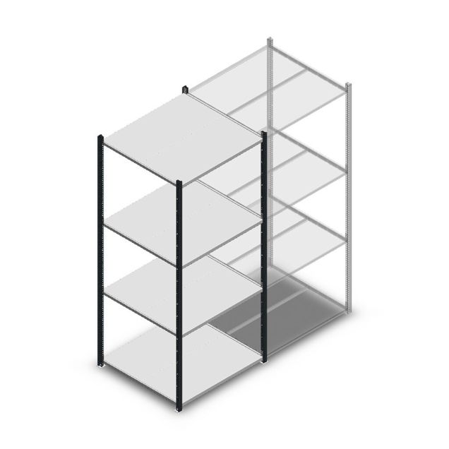 Legbordstelling Medium Duty 2000x850x800mm (hxbxd) 4 niveaus antraciet beginsectie