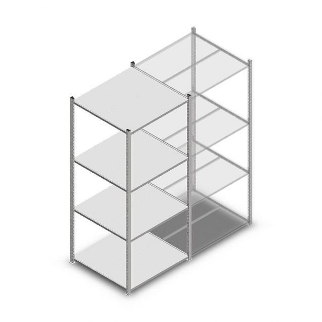 Legbordstelling Light Duty 2000x850x800mm (hxbxd) 4 niveaus beginsectie