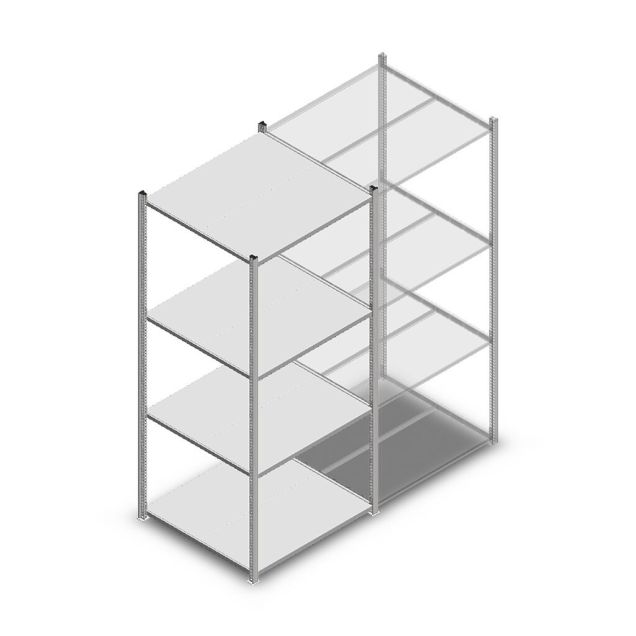 Legbordstelling Light Duty 2000x850x800mm (hxbxd) 4 niveaus beginsectie