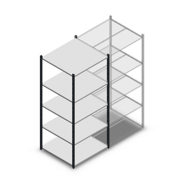 Legbordstelling Medium Duty 2000x850x800mm (hxbxd) 5 niveaus antraciet beginsectie