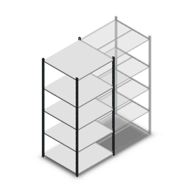 Legbordstelling Medium Duty 2000x850x800mm (hxbxd) 5 niveaus antraciet beginsectie