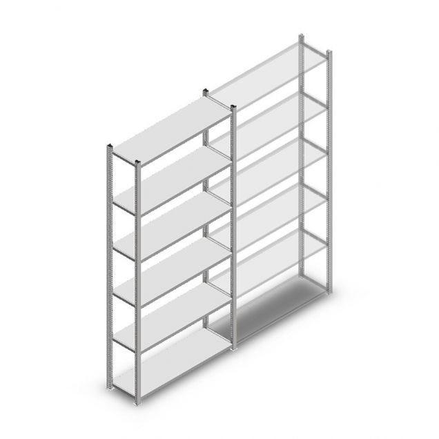 Legbordstelling Light Duty 2000x1000x300mm (hxbxd) 6 niveaus beginsectie