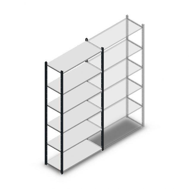 Legbordstelling Medium Duty 2000x1000x400mm (hxbxd) 6 niveaus antraciet beginsectie