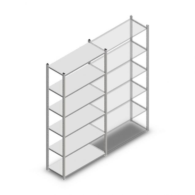 Legbordstelling Light Duty 2000x1000x400mm (hxbxd) 6 niveaus beginsectie