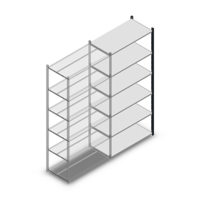 Legbordstelling Medium Duty 2200x1000x500mm (hxbxd) 6 niveaus antraciet aanbouwsectie