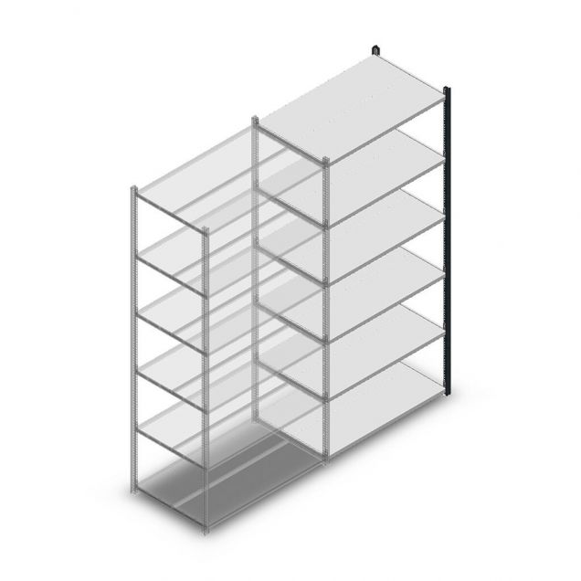 Legbordstelling Medium Duty 2000x1000x600mm (hxbxd) 6 niveaus antraciet aanbouwsectie