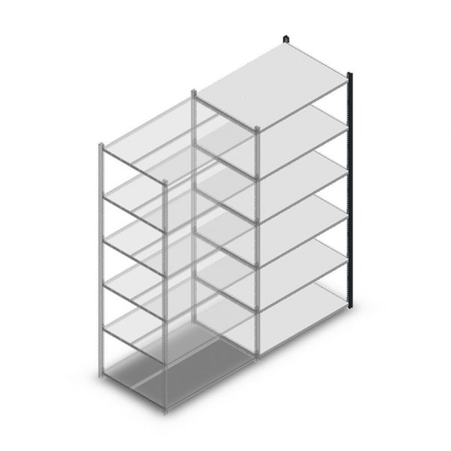 Legbordstelling Medium Duty 2000x1000x700mm (hxbxd) 6 niveaus antraciet aanbouwsectie