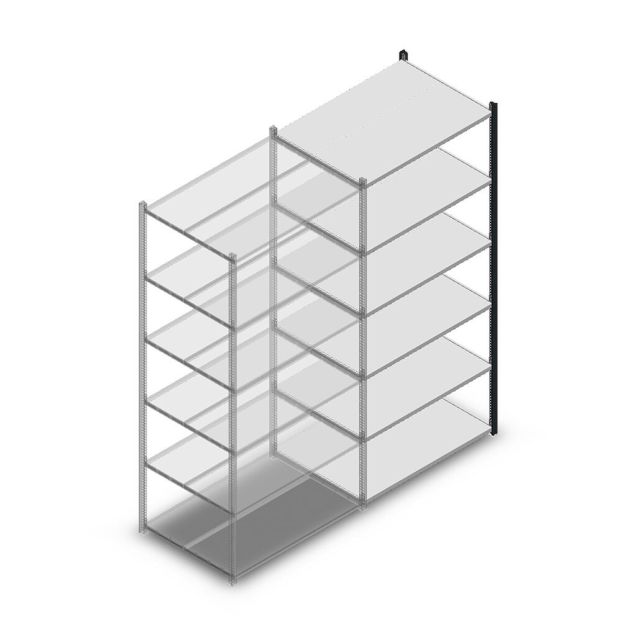 Legbordstelling Medium Duty 2200x1000x700mm (hxbxd) 6 niveaus antraciet aanbouwsectie
