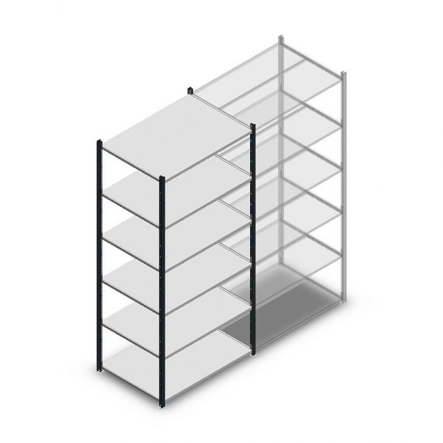 Legbordstelling Medium Duty 2000x1000x700mm (hxbxd) 6 niveaus antraciet beginsectie