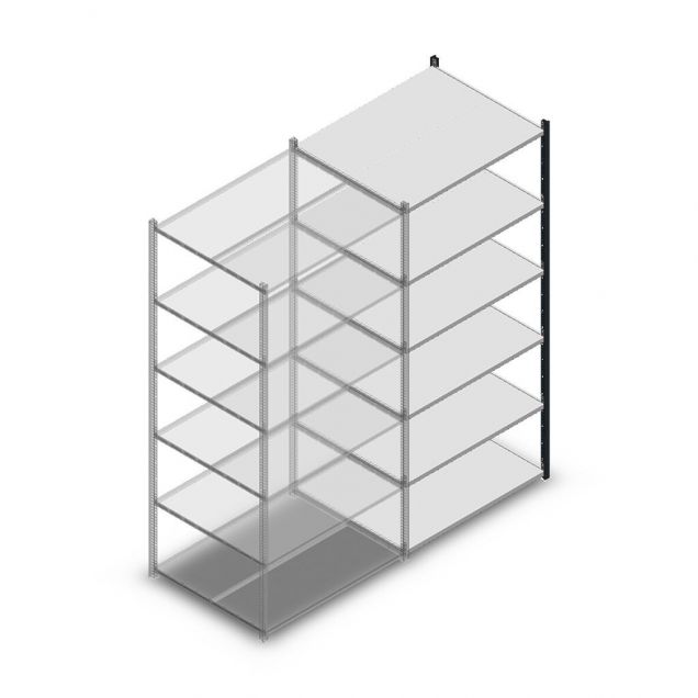 Legbordstelling Medium Duty 2000x1000x800mm (hxbxd) 6 niveaus antraciet aanbouwsectie