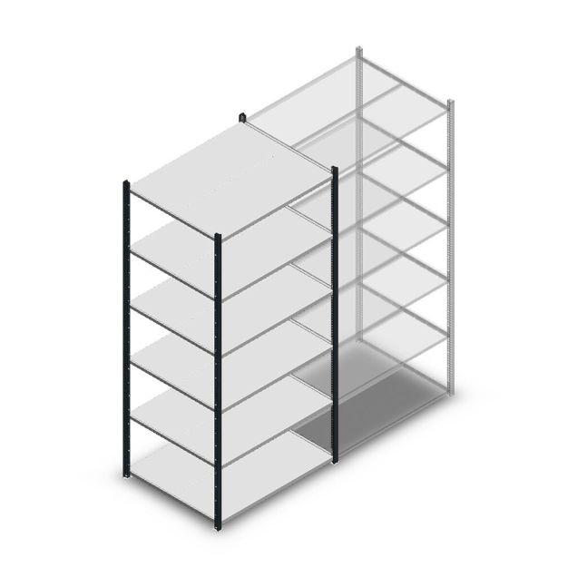Legbordstelling Medium Duty 2000x1000x800mm (hxbxd) 6 niveaus antraciet beginsectie