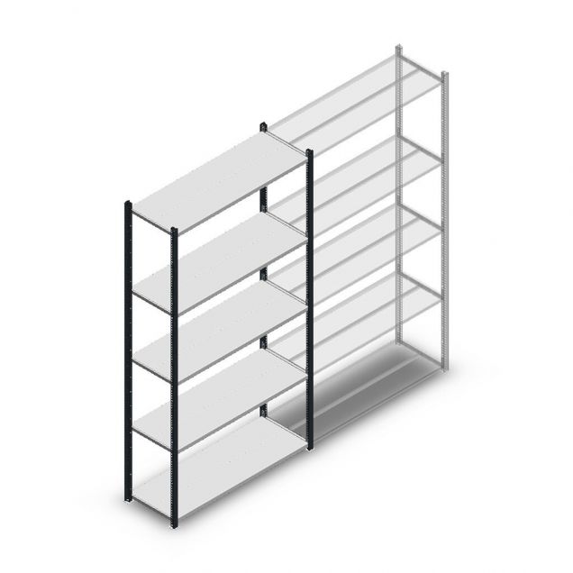 Legbordstelling Medium Duty 2200x1150x400mm (hxbxd) 5 niveaus antraciet beginsectie