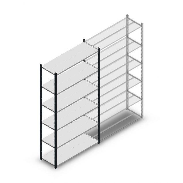 Legbordstelling Medium Duty 2200x1150x400mm (hxbxd) 6 niveaus antraciet beginsectie