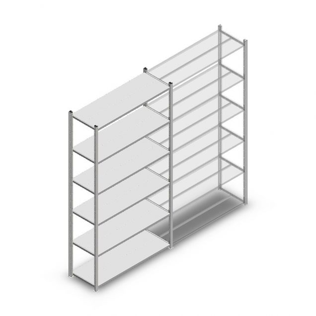 Legbordstelling Medium Duty 2000x1150x400mm (hxbxd) 6 niveaus verzinkt beginsectie
