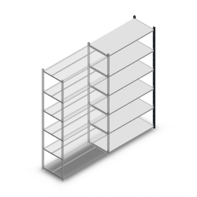 Legbordstelling Medium Duty 2000x1150x500mm (hxbxd) 6 niveaus antraciet aanbouwsectie