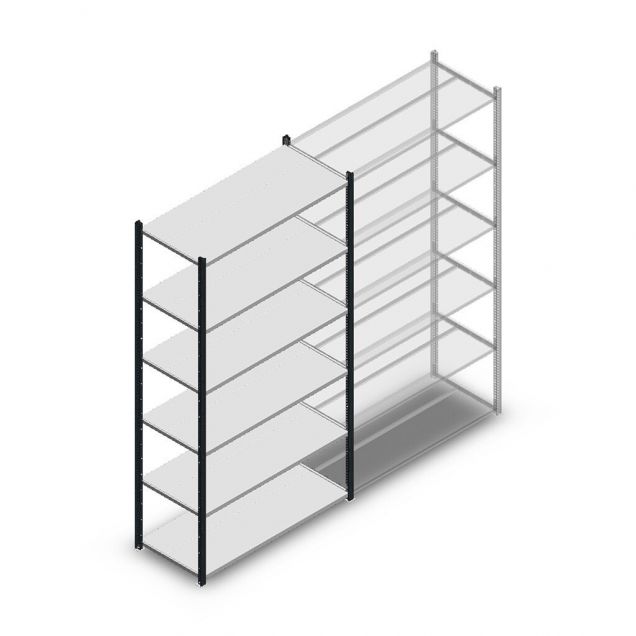 Legbordstelling Medium Duty 2000x1150x500mm (hxbxd) 4 niveaus antraciet beginsectie