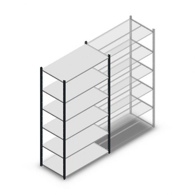 Legbordstelling Medium Duty 2000x1150x500mm (hxbxd) 5 niveaus antraciet beginsectie