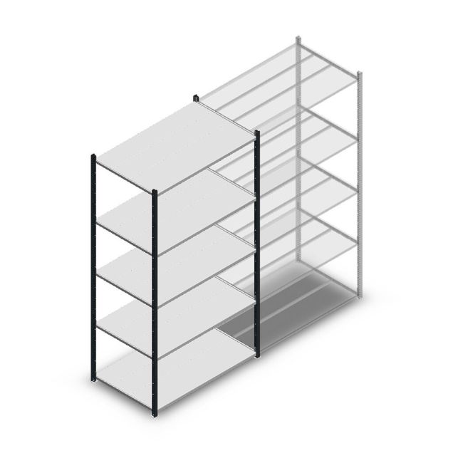 Legbordstelling Medium Duty 2200x1150x700mm (hxbxd) 5 niveaus antraciet beginsectie
