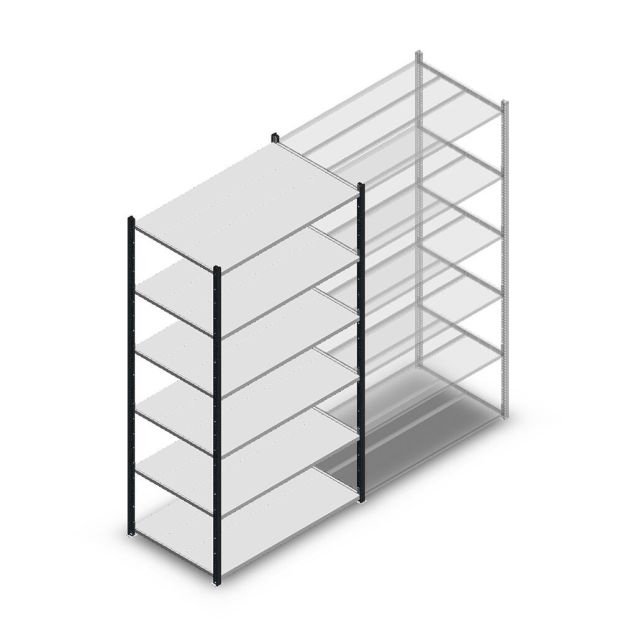 Legbordstelling Medium Duty 2000x1150x700mm (hxbxd) 6 niveaus antraciet beginsectie