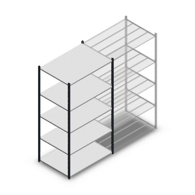 Legbordstelling Medium Duty 2200x1150x800mm (hxbxd) 5 niveaus antraciet beginsectie