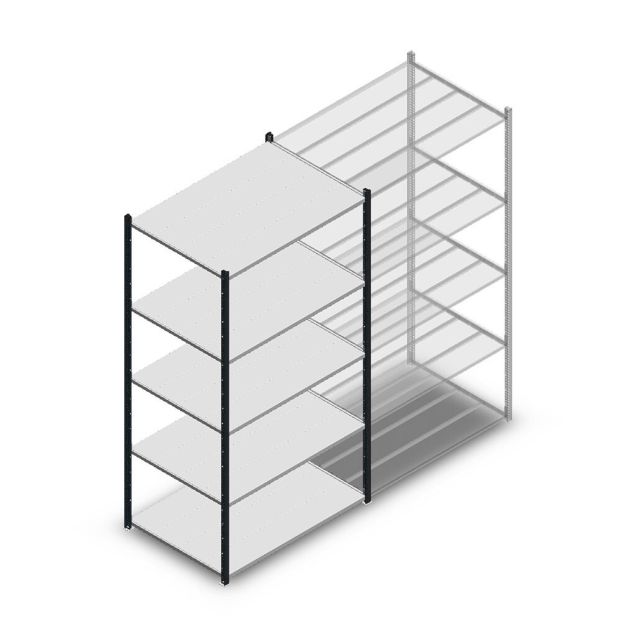 Legbordstelling Medium Duty 2200x1150x800mm (hxbxd) 5 niveaus antraciet beginsectie