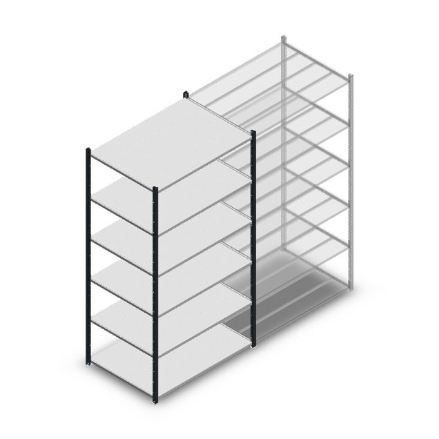 Legbordstelling Medium Duty 2000x1150x800mm (hxbxd) 6 niveaus antraciet beginsectie