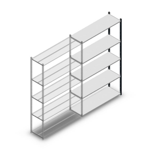 Legbordstelling Medium Duty 2200x1300x400mm (hxbxd) 5 niveaus antraciet aanbouwsectie