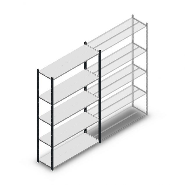 Legbordstelling Medium Duty 2200x1300x400mm (hxbxd) 5 niveaus antraciet beginsectie