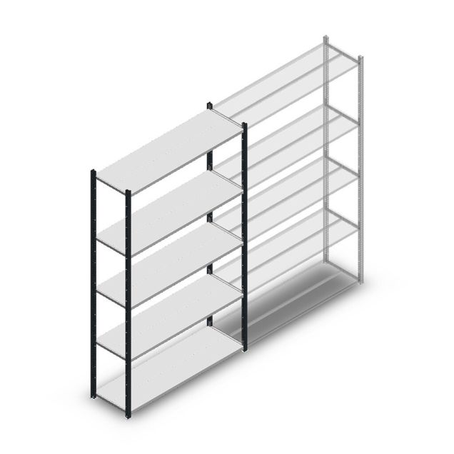 Legbordstelling Medium Duty 2200x1300x400mm (hxbxd) 5 niveaus antraciet beginsectie