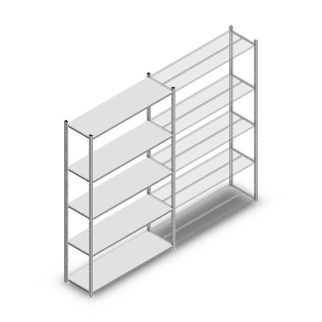 Legbordstelling Medium Duty 2200x1300x400mm (hxbxd) 5 niveaus verzinkt beginsectie