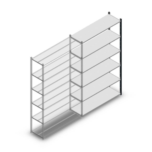 Legbordstelling Medium Duty 2200x1300x400mm (hxbxd) 6 niveaus antraciet aanbouwsectie
