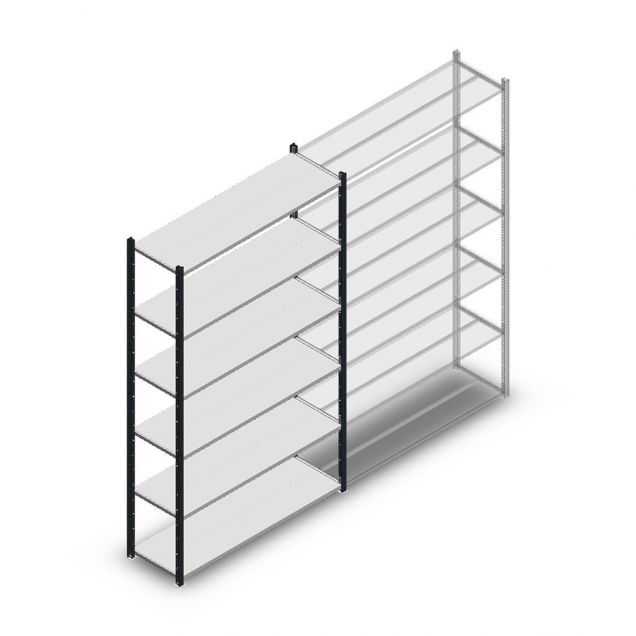 Legbordstelling Medium Duty 2000x1300x400mm (hxbxd) 6 niveaus antraciet beginsectie