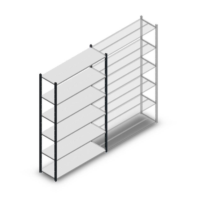 Legbordstelling Medium Duty 2200x1300x400mm (hxbxd) 6 niveaus antraciet beginsectie