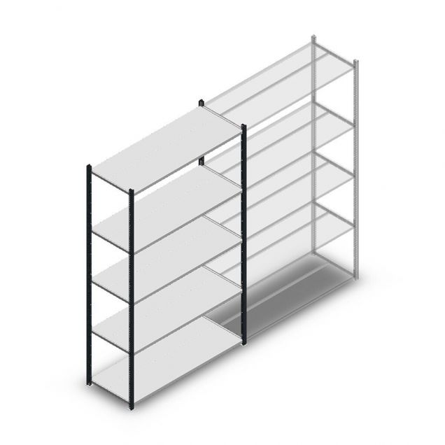 Legbordstelling Medium Duty 2200x1300x500mm (hxbxd) 5 niveaus antraciet beginsectie