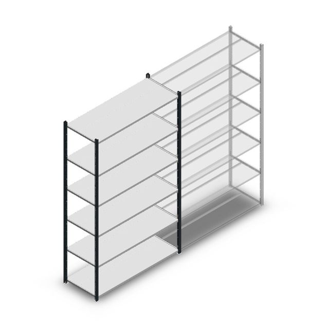 Legbordstelling Medium Duty 2000x1300x500mm (hxbxd) 6 niveaus antraciet beginsectie