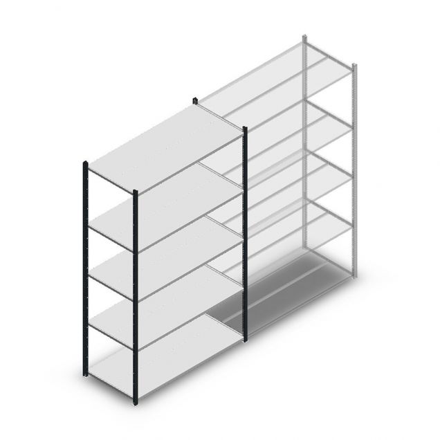 Legbordstelling Medium Duty 2200x1300x600mm (hxbxd) 5 niveaus antraciet beginsectie