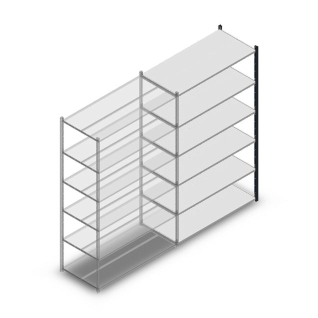 Legbordstelling Medium Duty 2000x1300x600mm (hxbxd) 6 niveaus antraciet aanbouwsectie