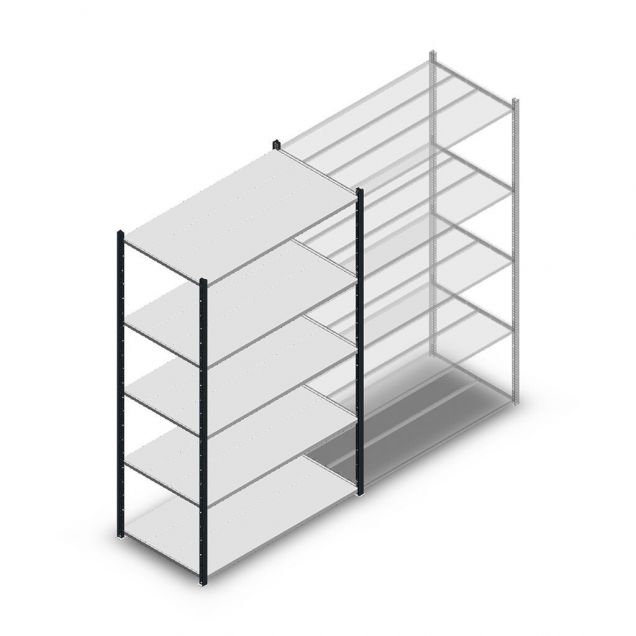 Legbordstelling Medium Duty 2200x1300x700mm (hxbxd) 5 niveaus antraciet beginsectie