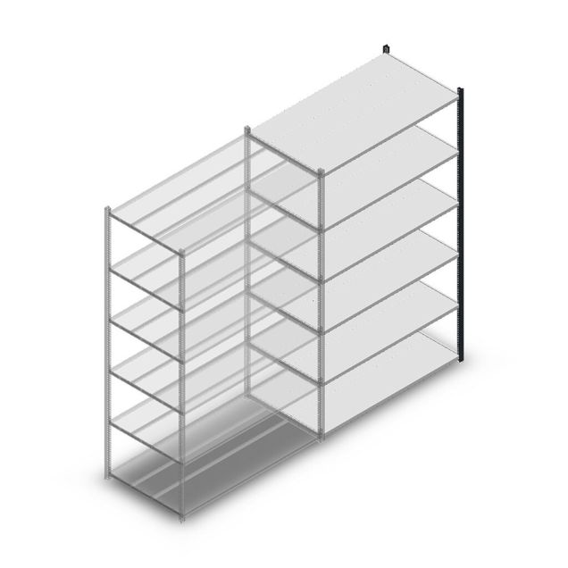 Legbordstelling Medium Duty 2200x1300x700mm (hxbxd) 6 niveaus antraciet aanbouwsectie